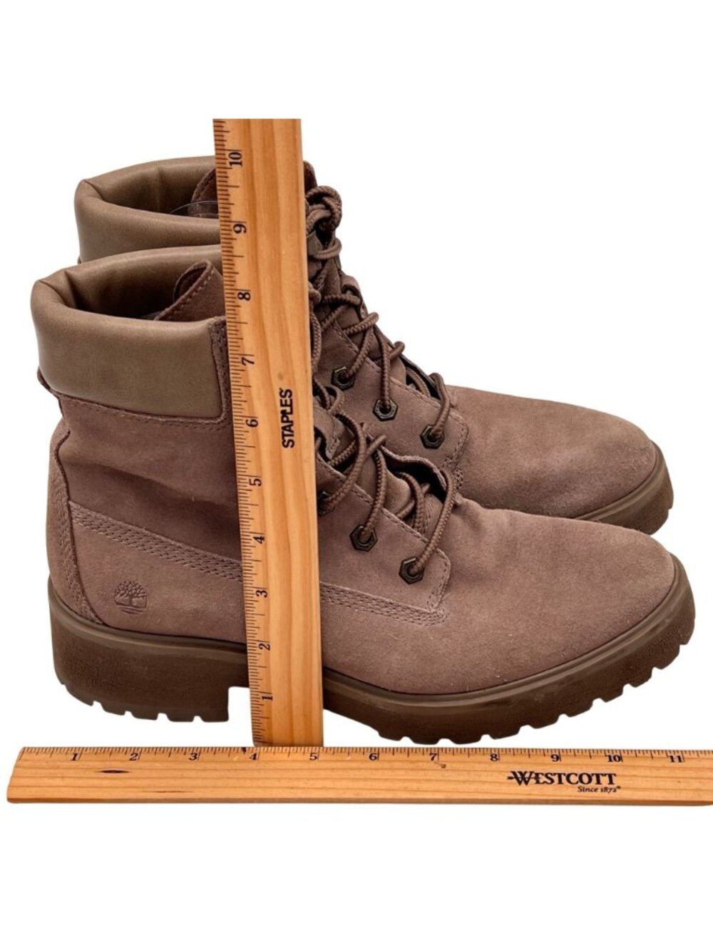 Timberland Ortholite Suede Lace-Up Ankle Combat Boots Womens Size 10 US in Taupe - Picture 10 of 15